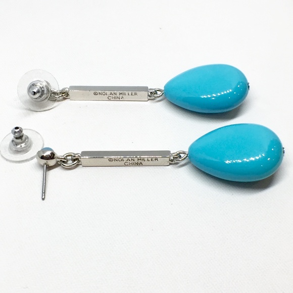 Nolan Miller Long Blue Teardrop Earrings - Picture 4 of 5